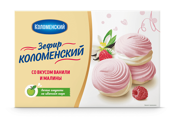 Зефир  «Коломенский»  со вкусом ванили и малины,   250 г