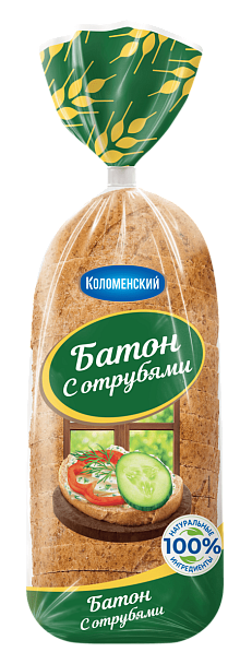 Батон «Пшеничный» с отрубями, 300 г
