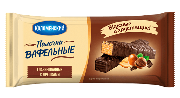 Палочки вафельные глазированные с орешками, 140 г